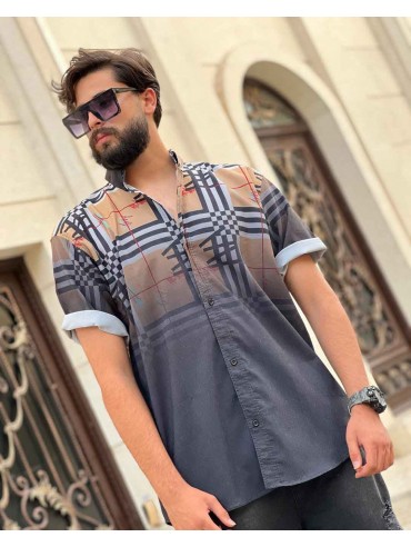 پیراهن آستین کوتاه پارچه لنین کد 1131